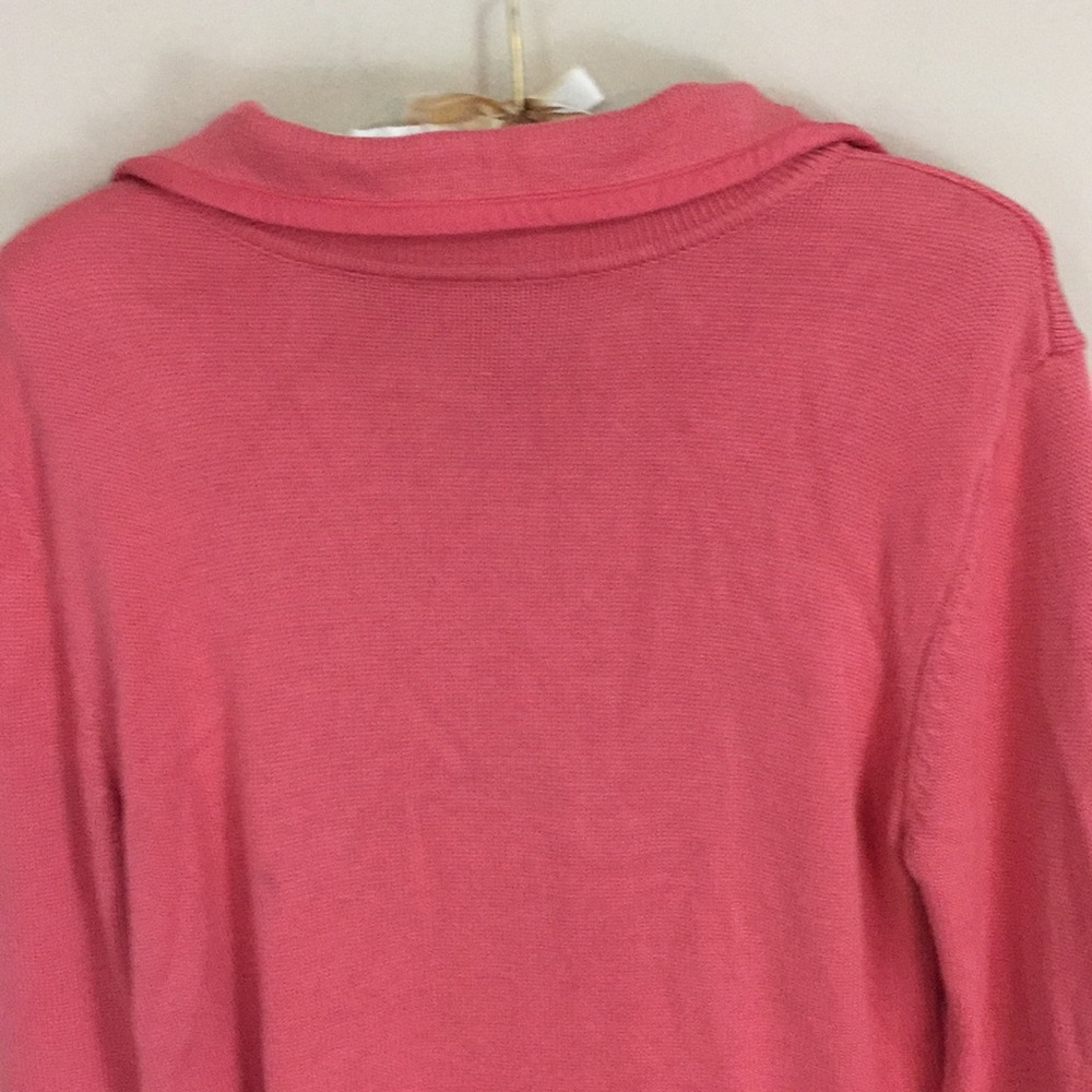 J Jill Pink Peach Cotton Silk Blend Cardigan Sweater Size Medium - Picture 6 of 14